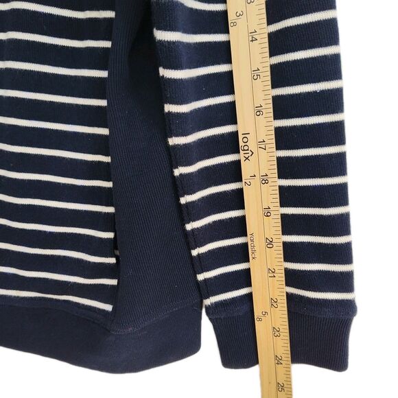 Lauren Ralph Lauren Full-Zip Women's Sweater Jacket, 1X, Navy w/ White Stripes - Picture 6 of 10